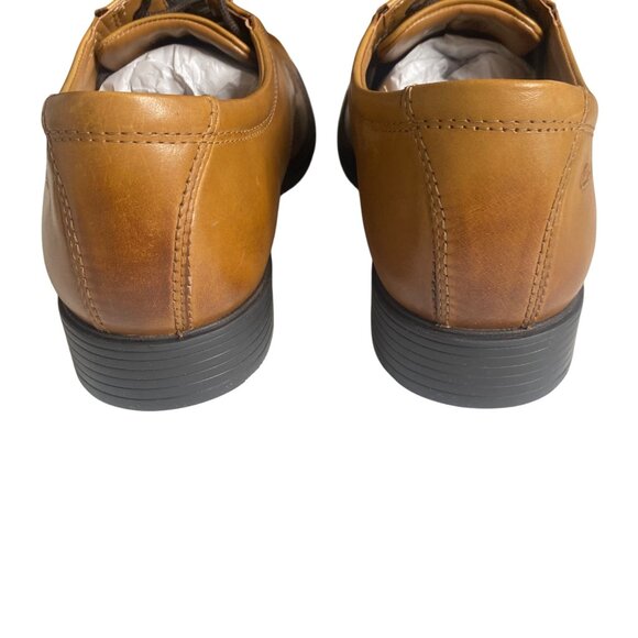 Clarks Tilden Cap Leather Oxford Dress Shoes Mens Size 11M Dark Tan Dress Shoe C - Picture 5 of 14